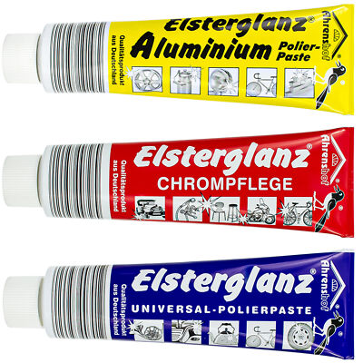 Elsterglanz 3er Set 150ml Chrom Universal Aluminium Politur Paste Reiniger 