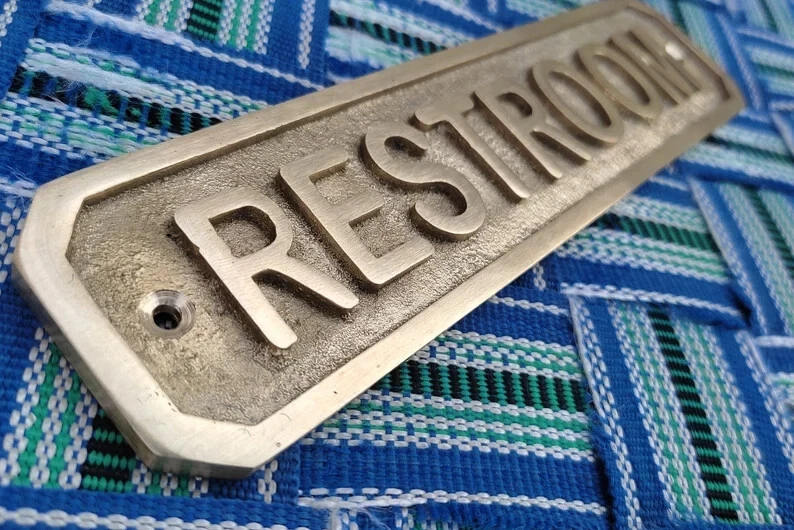 Placas de baño nombre personalizado placa de latón personalizada - placa de latón hecha a mano, Foto 4 de 4