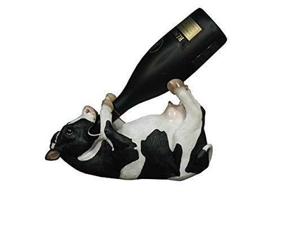 Dwk Bovine Brew Cow Decorative Table Top Wine Bottle Holder Home Bar Decor - Dwk Home Decor And Accessories Dwk Bovine Brew Cow Decorative Table Top Wine Bottle Holder Home Bar Decor - Dwk Home Decor And Accessories