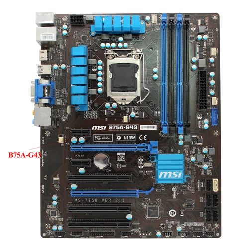 Carte mère compatible MSI B75A-G43, LGA 1155, chipset Intel B75, mémoire DDR3 ATX