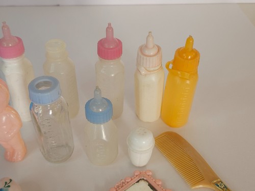 Vintage Plastic Doll Toys Bottles My Merry Evenflo Minefeed Celluloid - Picture 2 of 11