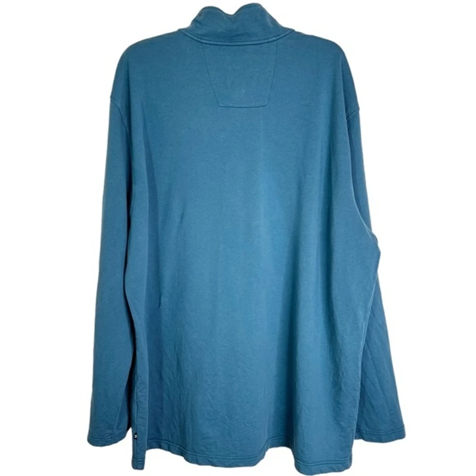 Camisa Pullover de Rugby Nautica 1/4 Cremallera Manga Larga Cuello Simulado en Azul Para Hombre Talla XXL Foto 2 de 4