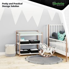 Woven Storage Baskets For Organizing - 4 Fabric Empty Organizer Bins With Handle