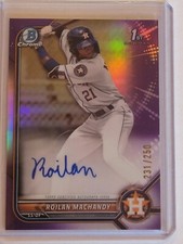 Roilan Machandy 2022 Bowman Chrome Purple Refractor 1st Auto #ed 221/250