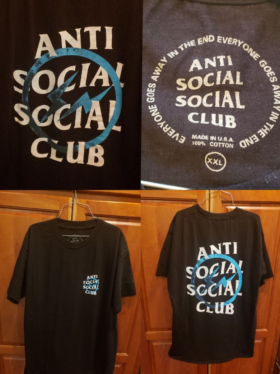 ASSC ANTI SOCIAL SOCIAL CLUB X Fragment Blue Bolt T-Shirt ASSC ANTI SOCIAL SOCIAL CLUB X Fragment Blue Bolt T-Shirt