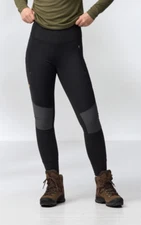 NWT Fjallraven Women's S Abisko Varm Trekking Tights 84790 Black Grey New Size S