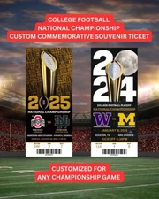National Championship Custom Commemorative Souvenir Ticket- NCAA 12 Team Playoff