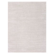 9' x 12' Rose White with Timberwolf Cast Silk and Wool Hand Knotted Rug R75298