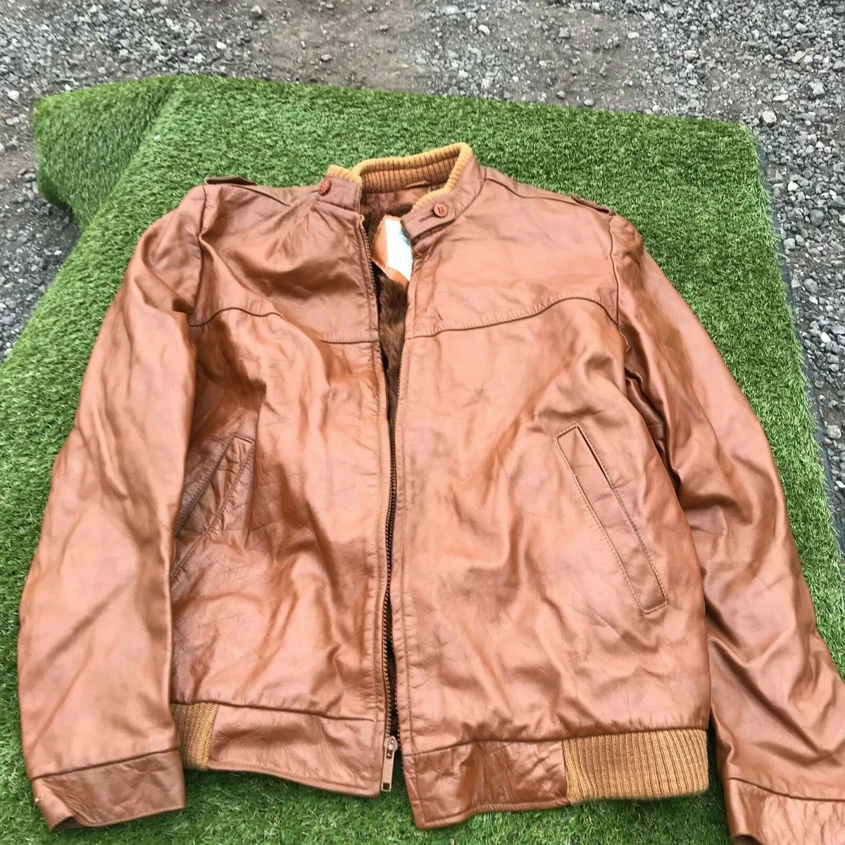 LONDON FOG VINTAGE BOMBER JACKET GREAT QUALITY BROWN MEN S USED