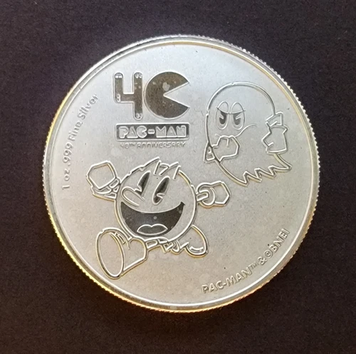 2020 Niue Mint Pac Man 40th Anniv Bullion vt-999 Silver 1 Oz Ounce Art Bar Round