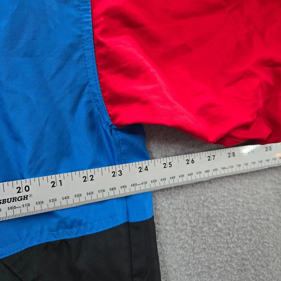 Мужская куртка Champion XL синий цветной блок логотип ветровка пуловер на молнии - Изображение 4 из 4