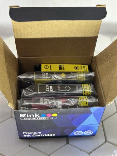EzInk Compatible With Epson 220 Ink Cartridge -Blk, Mag, Yellow Sealed - Picture 2 of 3