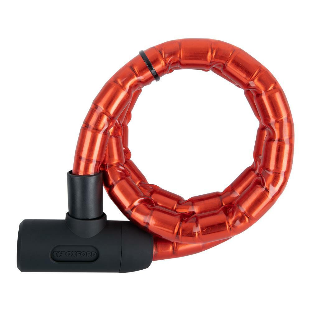 Oxford Barrier Motorcycle Cable Lock Scooter Security 1.4m x 25mm Red New