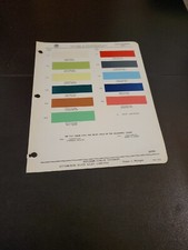 1956 DITZLER PPG AUTOMOTIVE FINISHES NASH HUDSON PAINT CHIP SWATCH SHEET 