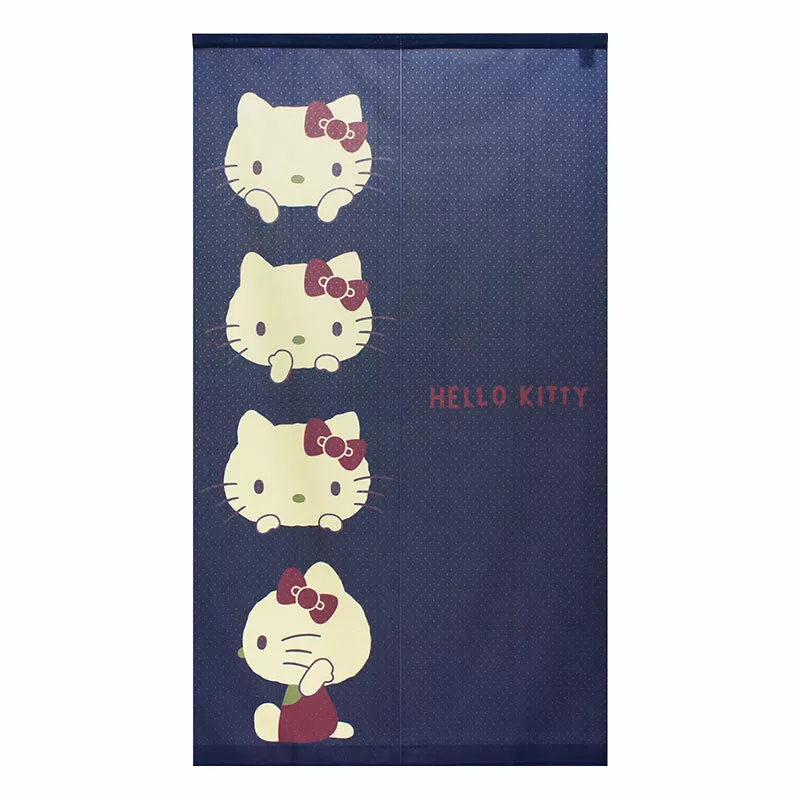 Sanrio Hello Kitty Noren Curtain Tapestry Retro Navy Blue N-2012-758396  Japan