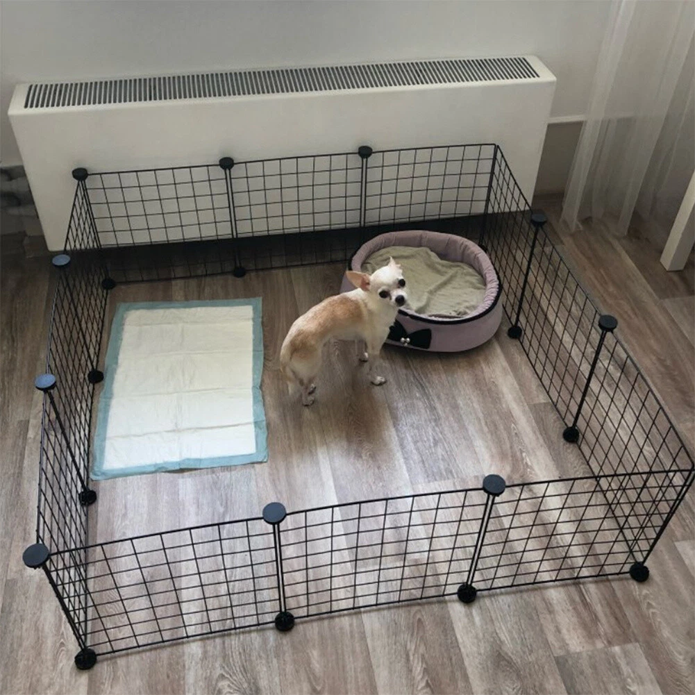 Metal Wire Yard Fence Indoor Pet Playpen Small Animals Rabbits Cage Kennel Fence