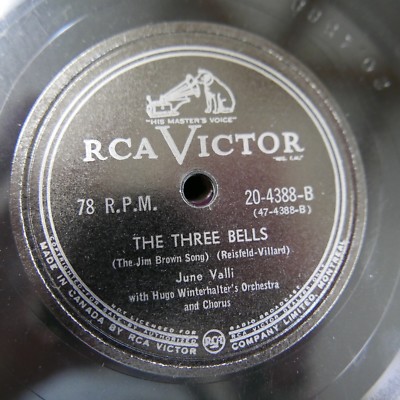 78rpm JUNE VALLI the three bells / cry