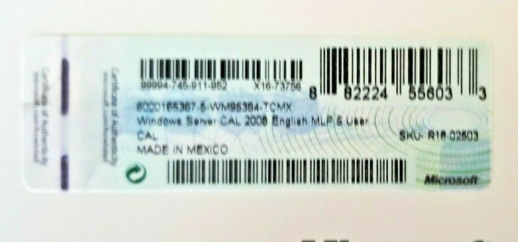 Windows Server 2008 License Pack, 5 CAL, SKU R18-02503 Windows Server 2008 License Pack, 5 CAL, SKU R18-02503