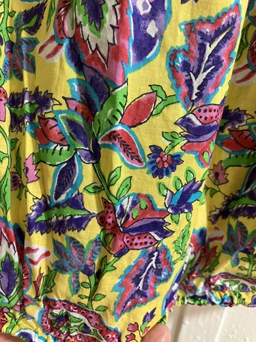 Ralph Lauren Polo Big Girls Size 16 Puff Sleeve Paisley Floral Blouse Top - Picture 5 of 8