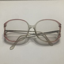 Vintage Eye Q Rosy Glasses Pink Clear Gold Frames 56/18/135