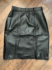 Vintage Women  s 80s Leather Skirt Size 9/10
