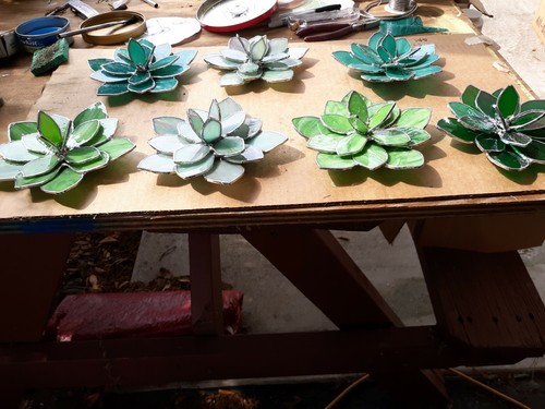 Stained Glass Succulent Flower EBay Stained Glass Succulent Flower EBay