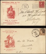 U.S., 1923-25.  Cacheted Improved Order of R.M.Covers , Massasoit/Tonawanda