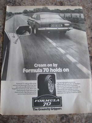 FORD CAPRI CREME AN VON FORMULA 70 HÄLT GRAUNCHY GRIFFE 1976 WERBUNG A4 AKTE 44