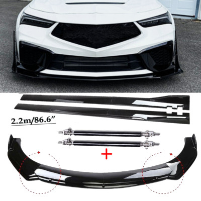 Front Bumper Lip Splitter Spoiler For Acura Integra Glossy Black Body Kit
