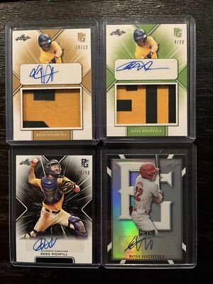 Ross Highfill MISS STATE 2021 Leaf Perfect Game auto Autograph Lot X4 PATCHES