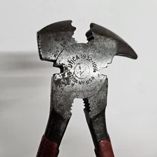 Vintage UTICA 1932, 10-1/4", Long Wire Fencing Pliers  Steel Utica NY,USA