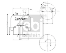 FEBI BILSTEIN 35672 Air Suspension Bellow Front Both Sides 228/218mm Fits SCANIA