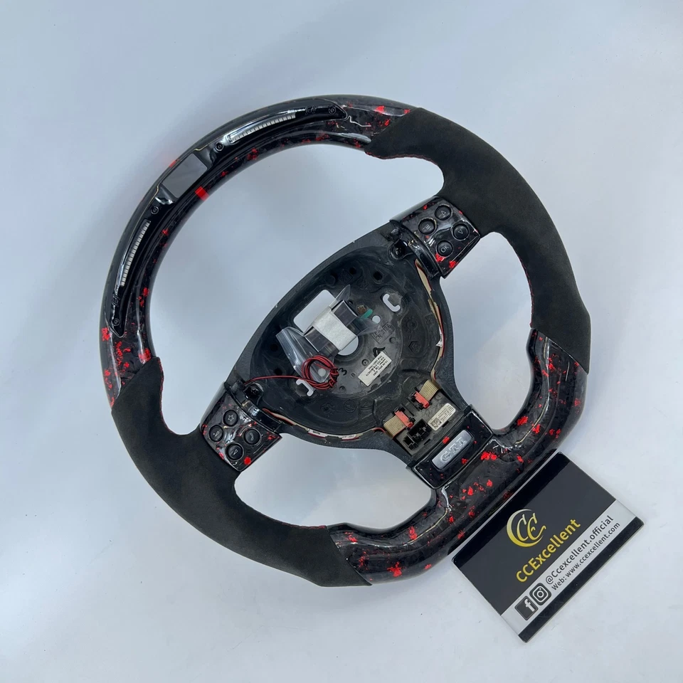 Para Volkswagen Golf R MK5 MT GTI R32 Jetta 2003+volante de fibra de carbono real Foto 3 de 4