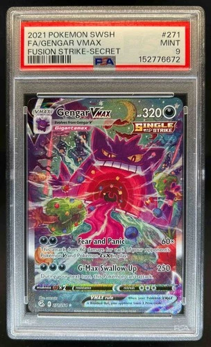 2021 Pokemon SWSH Fusion Strike Gengar VMAX #271/264 PSA 9