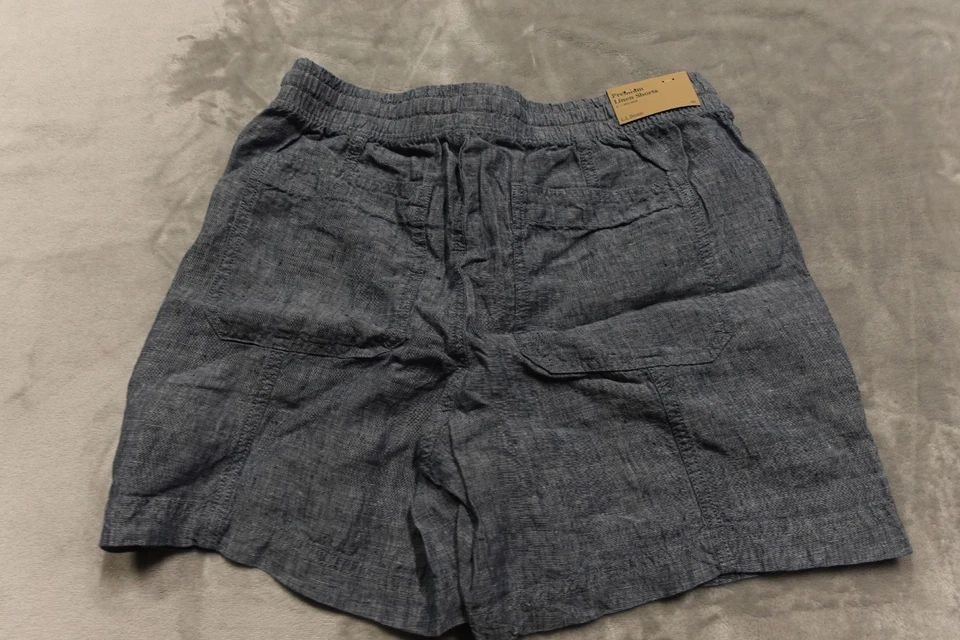 Pantalones Cortos L.L.Bean Talla 10 Verde Oliva Lino Premium Medianos 6" Nuevos con Etiquetas Foto 4 de 4