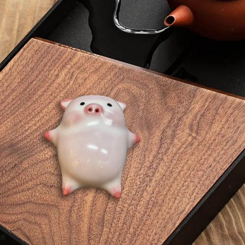 Pig Statue Keepsake Collectibles Ceramic Tea Pet for Bookcase Office Tearoom - Picture 3 of 5
