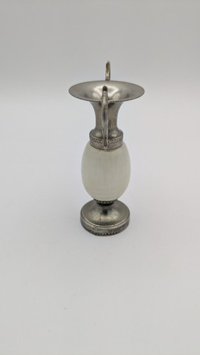 Vintage Stone and Metal Bud Vase Miniature Amphora Vase Boho Decor - Picture 4 of 19