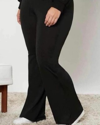 gaby Black Solid High Rise Charleston Leggings Juniors 2XL Cotton Nylon