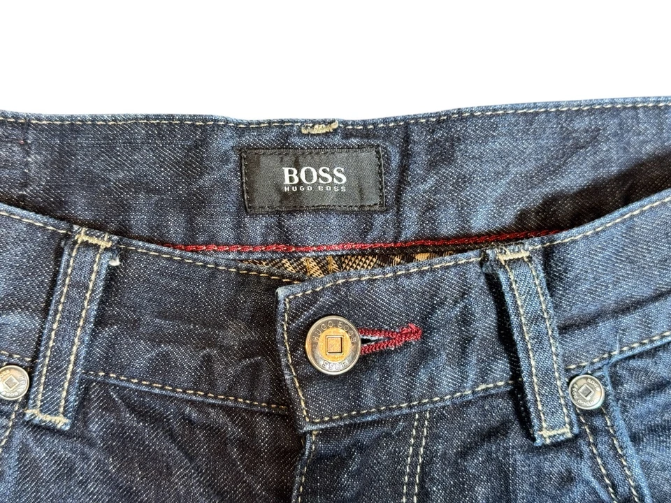 Hugo Boss Jeans Mens 33x30 Blue Denim Dark Wash Straight Leg Casual Workwear - Image 3 of 4