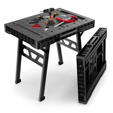 Express Folding Worktable, Easy Setup Portable Folding Workbench, 34" W x 24"...