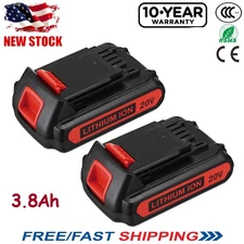 2X  for Black and Decker 20V 3.8Ah Lithium-Ion Battery 20 Volt LBXR20 LBXR2020