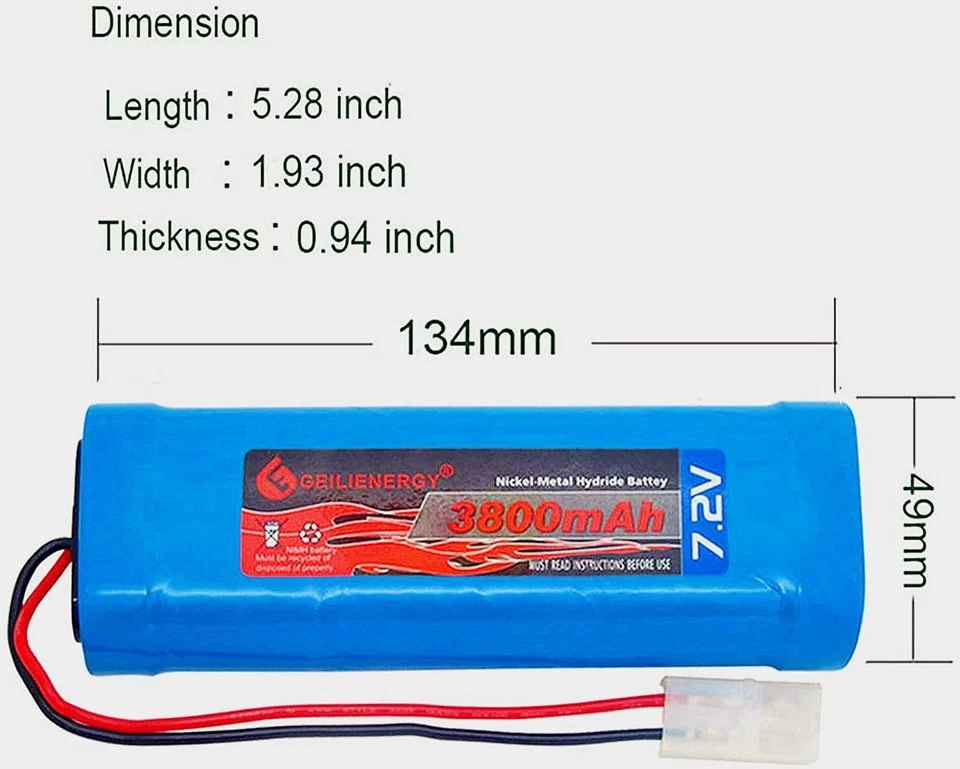 High Capacity 7.2V NiMH Battery Pack for RC Vehicles + Smart Charger Included - Image 4 of 4