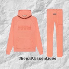 fear of god ESSENTIALS fleece CORAL SET size-XS fast shipping AVAILABLE
