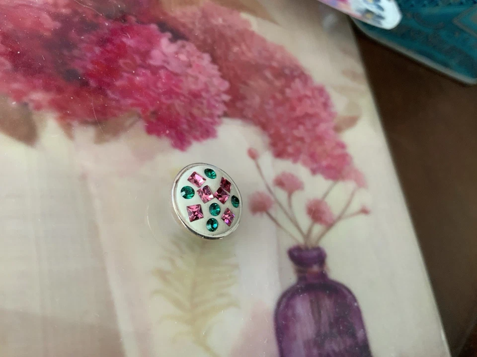 Hermosa joya camaleón pop cristales rosas y verdes esterlina 925 pop Foto 3 de 4