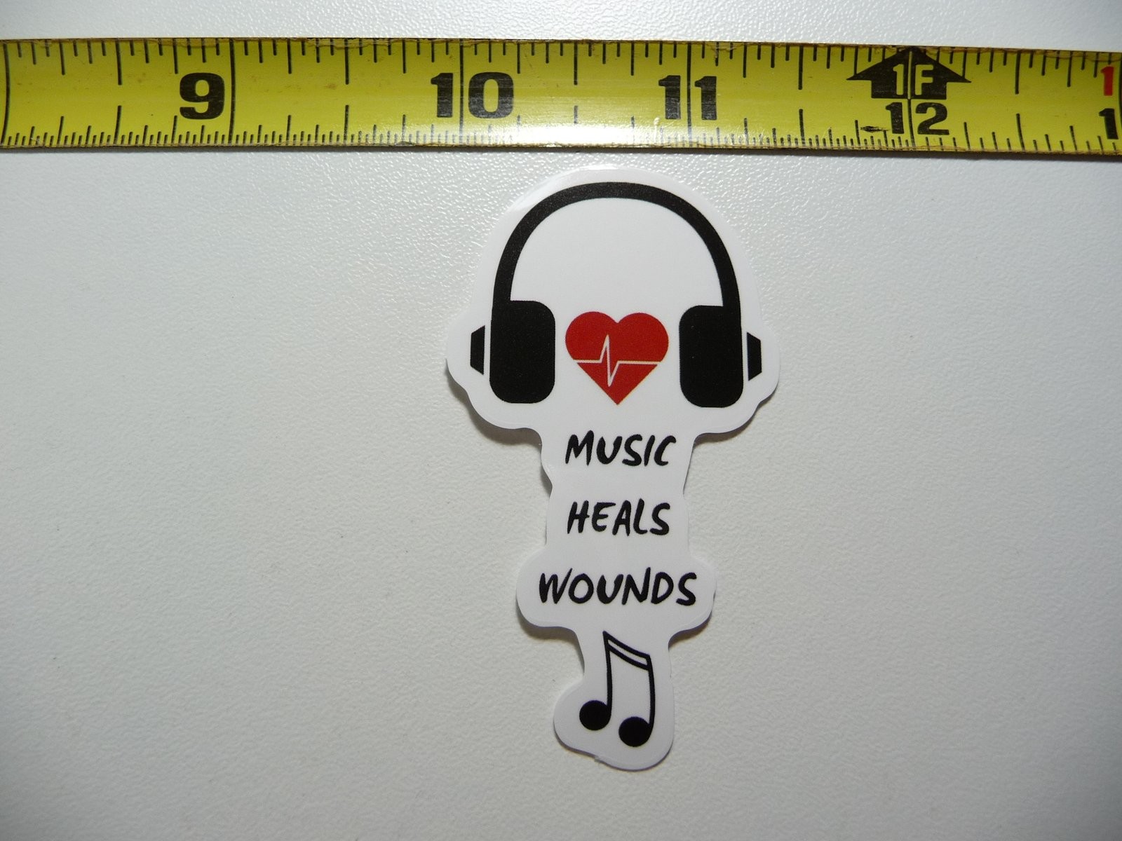Music Heals Wounds Decal Sticker for Band Fans & Song Lovers