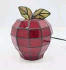 Vintage Stained Glass Apple Table Lamp Accent Light Tiffany Style Mosiac 8"
