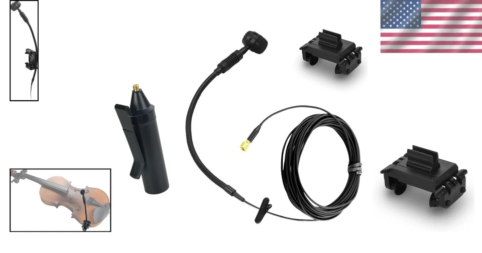 Lightweight Clip-On Condenser Mic for String Instruments - Easy One-Hand Mount - Image 2 of 4