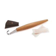 BeaverCraft Double Bevel Spoon Carving Hook Knife with Oak Handle