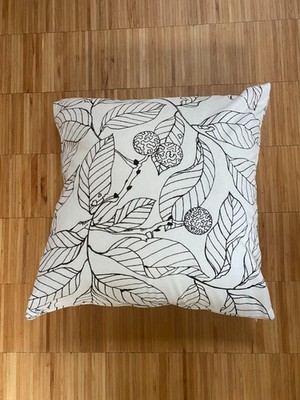  ️ IKEA STOCKHOLM BLAD Dekokissen 50 × 50 cm inkl. Kissen   Blättermotiv