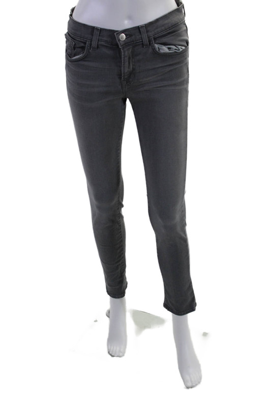 J Brand Womens Cotton Denim Five Pocket Mid-Rise Skinny Jeans Gray Size 27